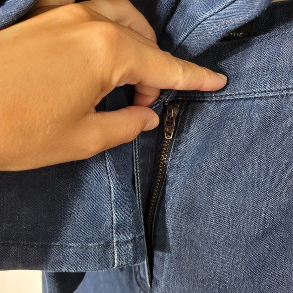 Haggar Petite Matching Denim Blue Jeans Cowboy Tuxedo Jean Jacket Cotton Blend - Picture 7 of 15